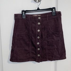 Women’s plum corduroy skirt